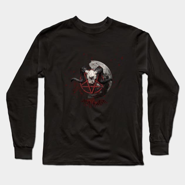 Satan Baphomet Deathwish Long Sleeve T-Shirt by Street Rick